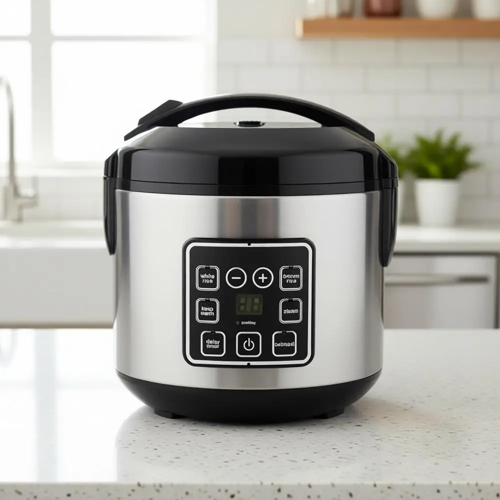 Цифровая мультиварка для риса и круп на 8 чаш, с антипригарной внутренней чашей, функцией приготовления на пару, для белого и бурого риса, с функцией поддержания тепла
Цифровая мультиварка для риса и круп на 8 чаш, с антипригарной внутренней чашей, функцией приготовления на пару, для белого и бурого риса, с функцией поддержания тепла