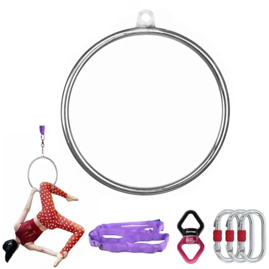 17 Inch Small Aerial Hoop Set for Home Fitness Stainless Steel Circus Aerial Yoga Hoop in Silver Compact and Durable Design for
17 Inch Small Aerial Hoop Set for Home Fitness Stainless Steel Circus Aerial Yoga Hoop in Silver Compact and Durable Design for