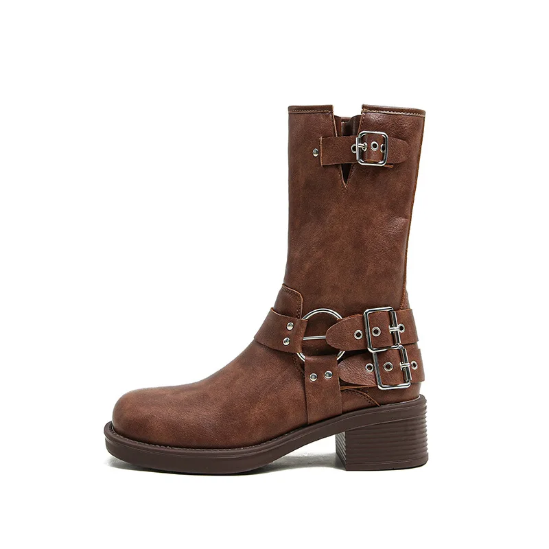 Europe Women Middle Boots Buckle Strap Knight Shoes Big Size Motorcycle Footwears
Europe Women Middle Boots Buckle Strap Knight Shoes Big Size Motorcycle Footwears