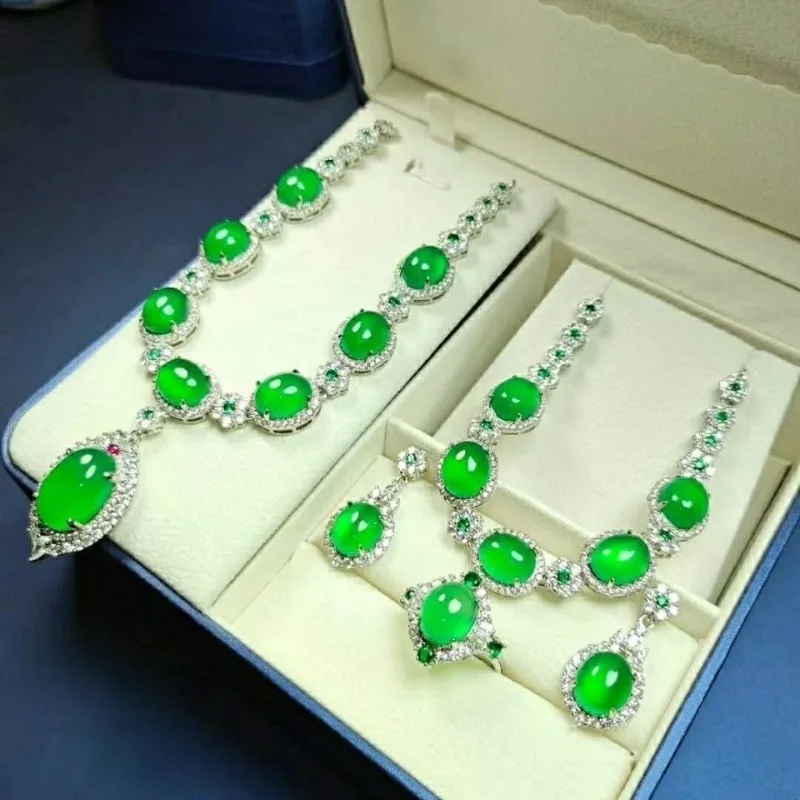 High Quality Chalcedony Four-piece Sweater Chain Ring Earrings Pendant Set Jewelry
High Quality Chalcedony Four-piece Sweater Chain Ring Earrings Pendant Set Jewelry