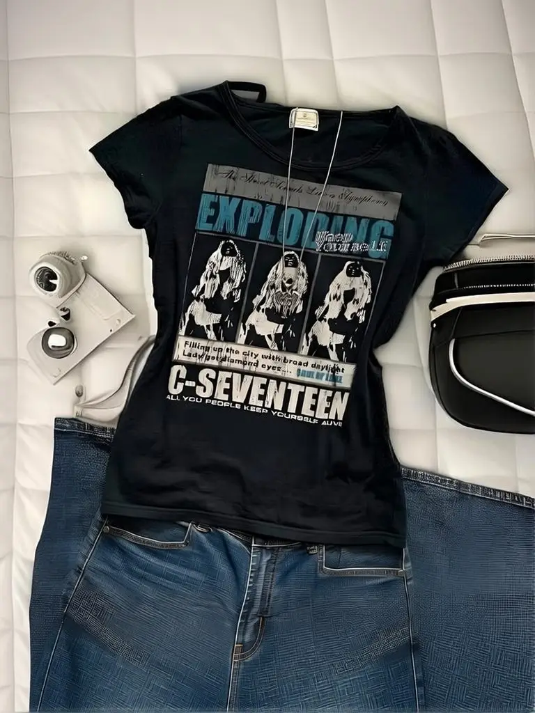 100% Cotton Short Sleeve Tee Women Vintage Graphic T Shirt Slim Fitted U Neck Vintage Print Summer Top Y2k Streetwear Basic
100% Cotton Short Sleeve Tee Women Vintage Graphic T Shirt Slim Fitted U Neck Vintage Print Summer Top Y2k Streetwear Basic