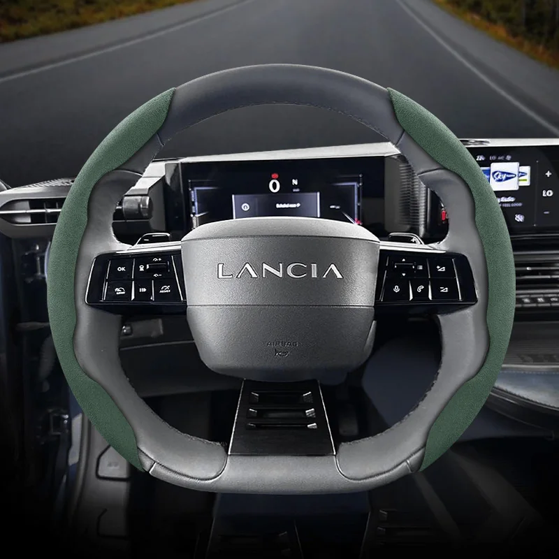 Suitable for Lancia Anti-Slip Buckle Segmented Suede Steering Wheel Cover, Anti-Slip and Durable, for Models Like Ypsilon, Delta, Voyager, Etc., in Black, Red, Mocha, and Green Colors, Car Accessories
Suitable for Lancia Anti-Slip Buckle Segmented Suede Steering Wheel Cover, Anti-Slip and Durable, for Models Like Ypsilon, Delta, Voyager, Etc., in Black, Red, Mocha, and Green Colors, Car Accessories