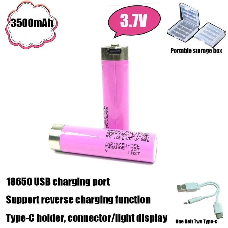 2024 New USB35E18650 Lithium Battery 3500mAh Large Capacity TYPE-C Charging Port Rechargeable Battery Supports Reverse Charging
2024 New USB35E18650 Lithium Battery 3500mAh Large Capacity TYPE-C Charging Port Rechargeable Battery Supports Reverse Charging