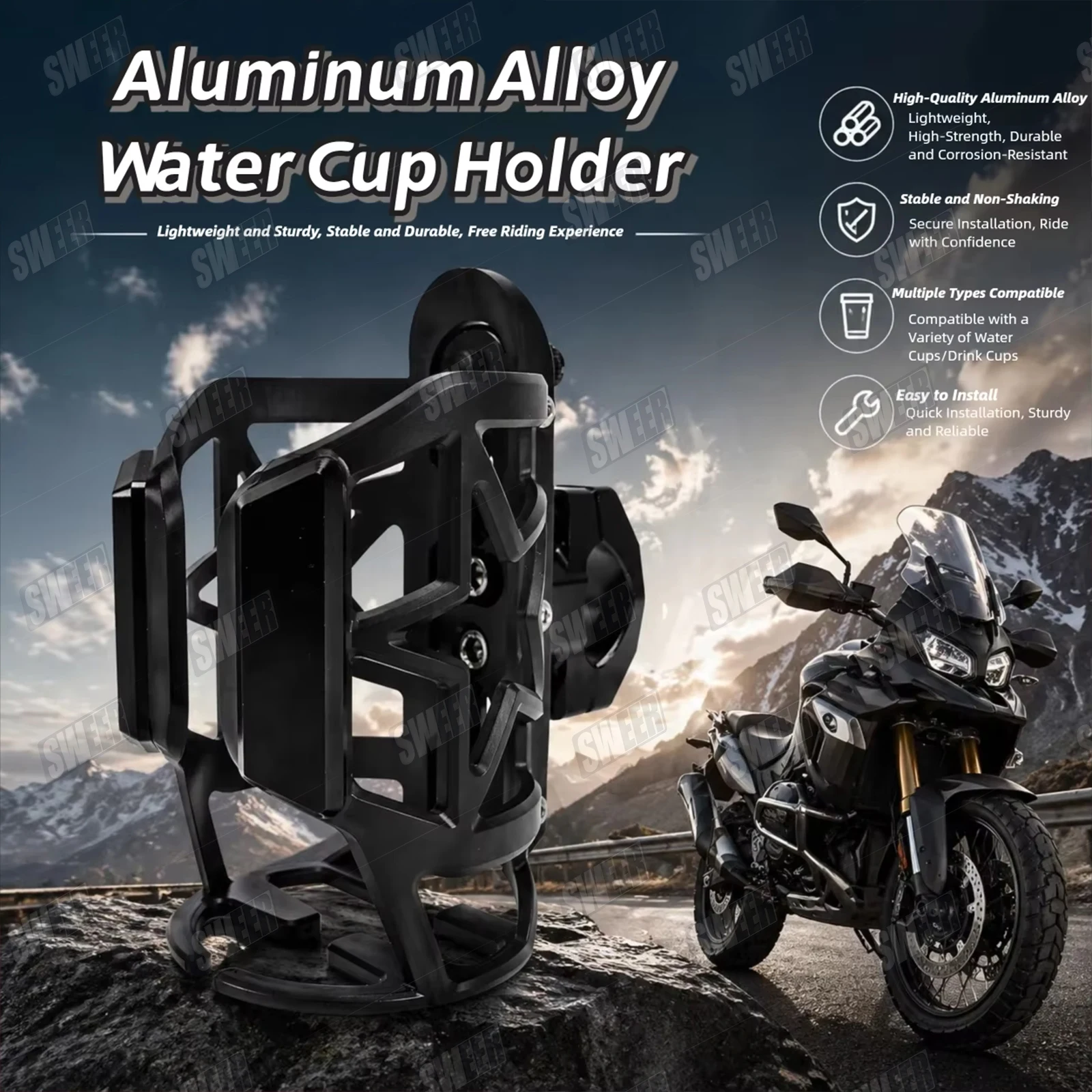 Motorcycle Cup Holder Aluminum Alloy Universal For Road Cycling ATV Scooter Bike Models and Styles Drink Rack Adjustable Accesso
Motorcycle Cup Holder Aluminum Alloy Universal For Road Cycling ATV Scooter Bike Models and Styles Drink Rack Adjustable Accesso