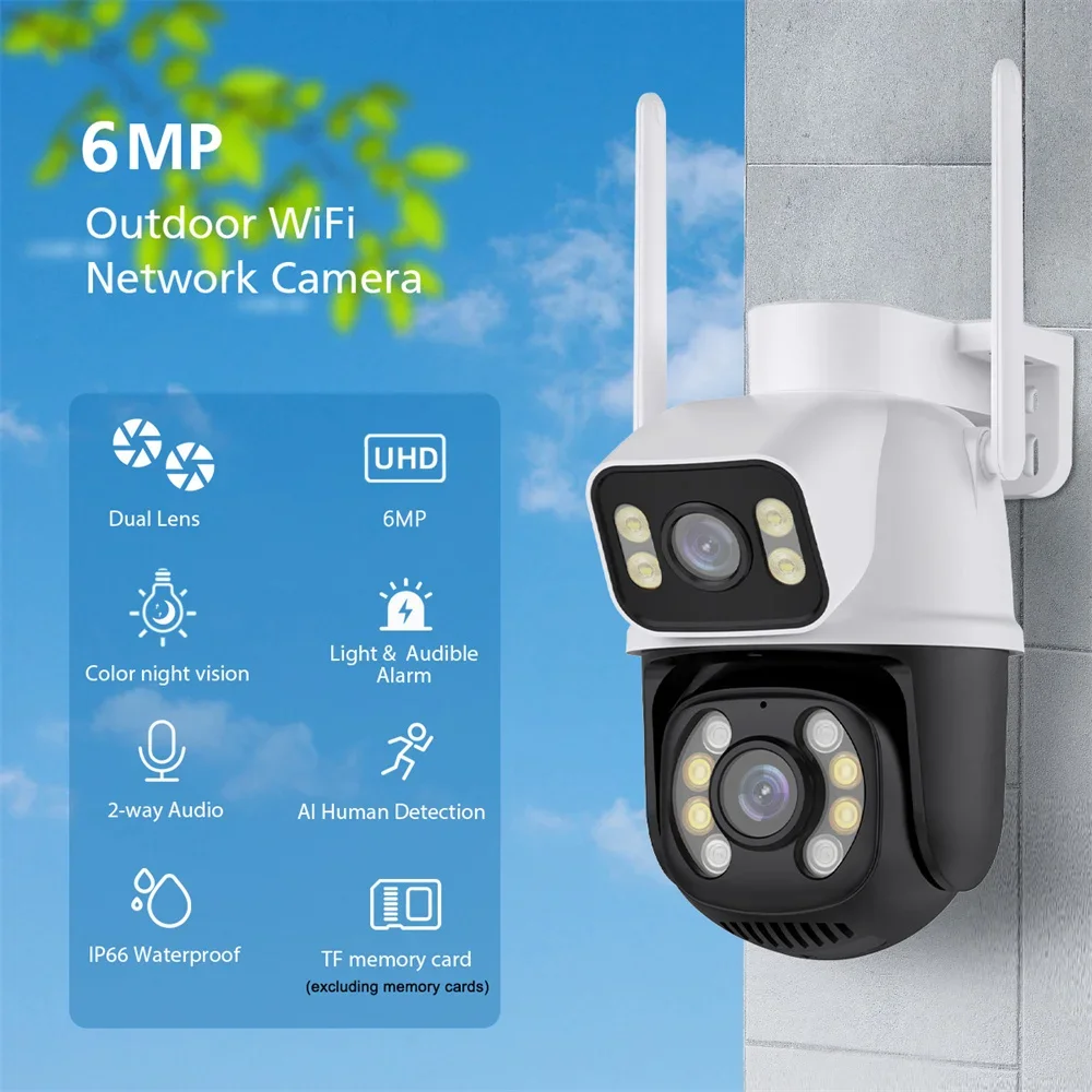 8MP PTZ Wifi Camera Outdoor Night Vision Dual Screen Human Detection 4MP Security Protection CCTV Surveillance IP Camera
8MP PTZ Wifi Camera Outdoor Night Vision Dual Screen Human Detection 4MP Security Protection CCTV Surveillance IP Camera