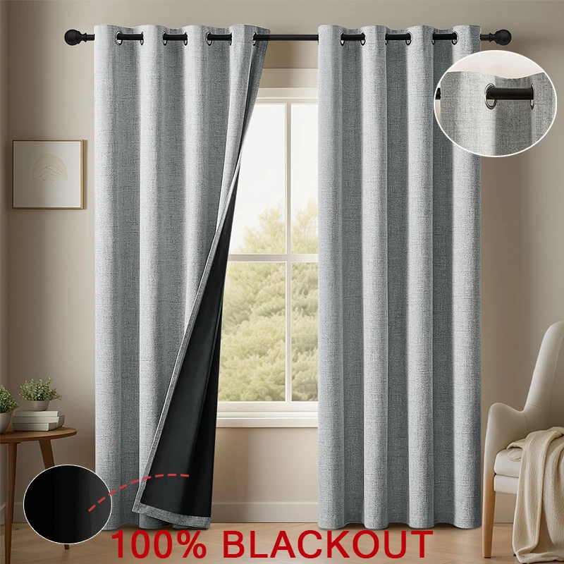Solid Color 100% Blackout Curtains Extra Long Faux Linen High Ceiling Window Living Room Bedroom Curtains Cortinas Para Ventanas 
Solid Color 100% Blackout Curtains Extra Long Faux Linen High Ceiling Window Living Room Bedroom Curtains Cortinas Para Ventanas