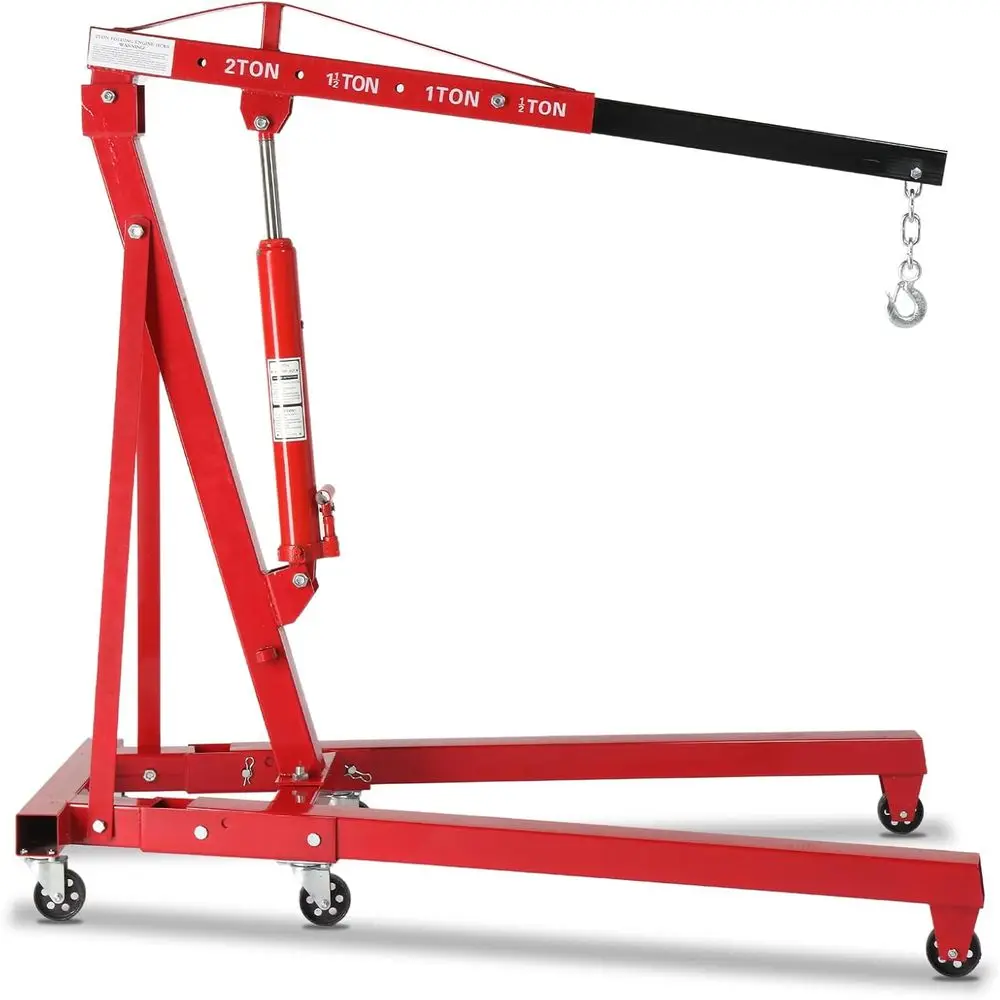TUIOM 2 Ton olding Hydraulic Engine Crane with Boom and Outriggers and Hook, 4400 lbs Engine Workshop Crane Liting Cherry Picker
TUIOM 2 Ton olding Hydraulic Engine Crane with Boom and Outriggers and Hook, 4400 lbs Engine Workshop Crane Liting Cherry Picker