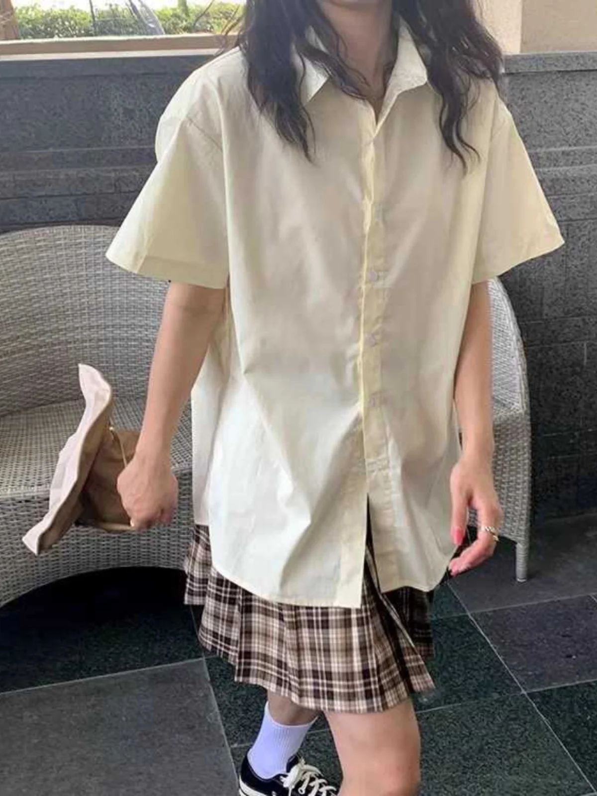 Summer New Style Loose Fit Short Sleeve Women's Shirt Sweet Multi-Color Yellow Thin Material Collar Regular Length Pure ...
Summer New Style Loose Fit Short Sleeve Women's Shirt Sweet Multi-Color Yellow Thin Material Collar Regular Length Pure ...