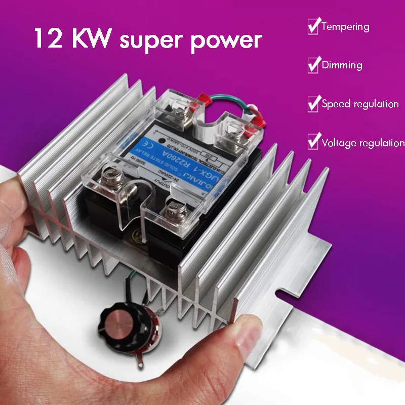 12KW High Power AC 220V Blower Motor Speed Adjustment Temperature Dimming 0-220V 60A Range Speed Regulator Switch for Systems
12KW High Power AC 220V Blower Motor Speed Adjustment Temperature Dimming 0-220V 60A Range Speed Regulator Switch for Systems