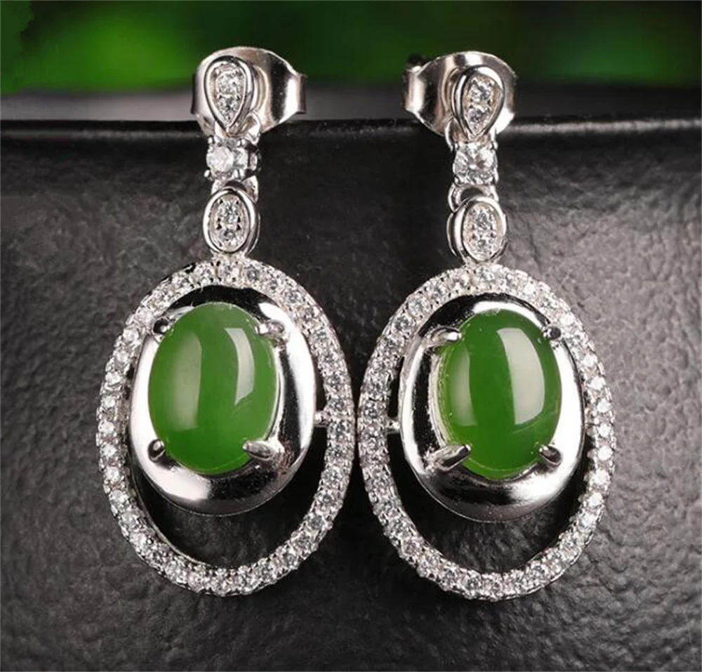 Beautiful 925 Silver Green HeTian Jade Beads Hollow Drop Dangle Earrings Girl's Lucky Earring Ear Jewelry Gift Certificate
Beautiful 925 Silver Green HeTian Jade Beads Hollow Drop Dangle Earrings Girl's Lucky Earring Ear Jewelry Gift Certificate