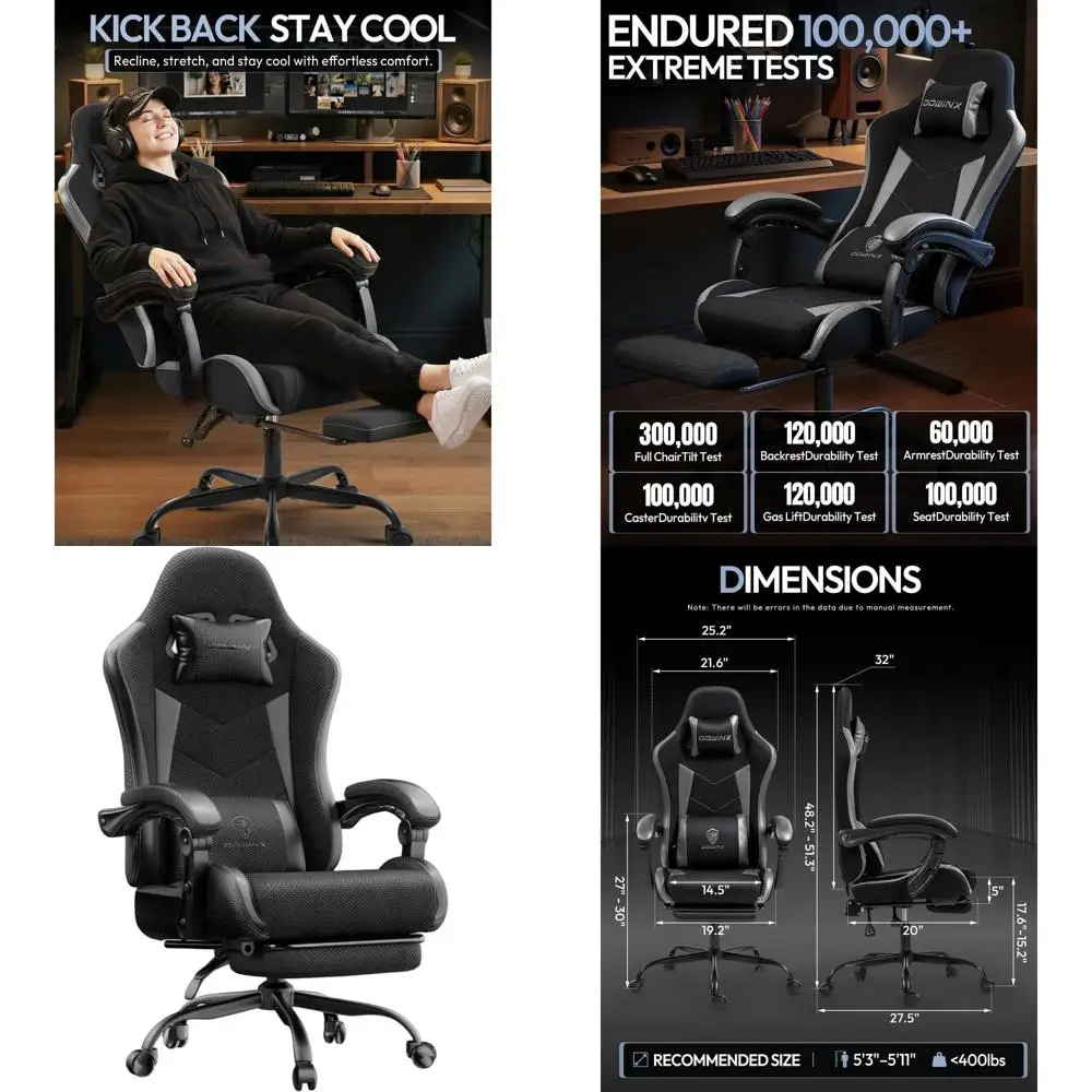 Эргономичное игровое кресло из кожи и сетки с массажем поясницы, регулируемой подушкой, дышащим сиденьем, идеально для длительных сессий
Эргономичное игровое кресло из кожи и сетки с массажем поясницы, регулируемой подушкой, дышащим сиденьем, идеально для длительных сессий