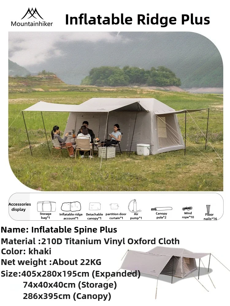 MOUNTAINHIKER Outdoor Camping Large 5/8 Person Plus Tents Rainproof Sunscreen Two Bedrooms One Living Room Beach Inflatable Tent
MOUNTAINHIKER Outdoor Camping Large 5/8 Person Plus Tents Rainproof Sunscreen Two Bedrooms One Living Room Beach Inflatable Tent