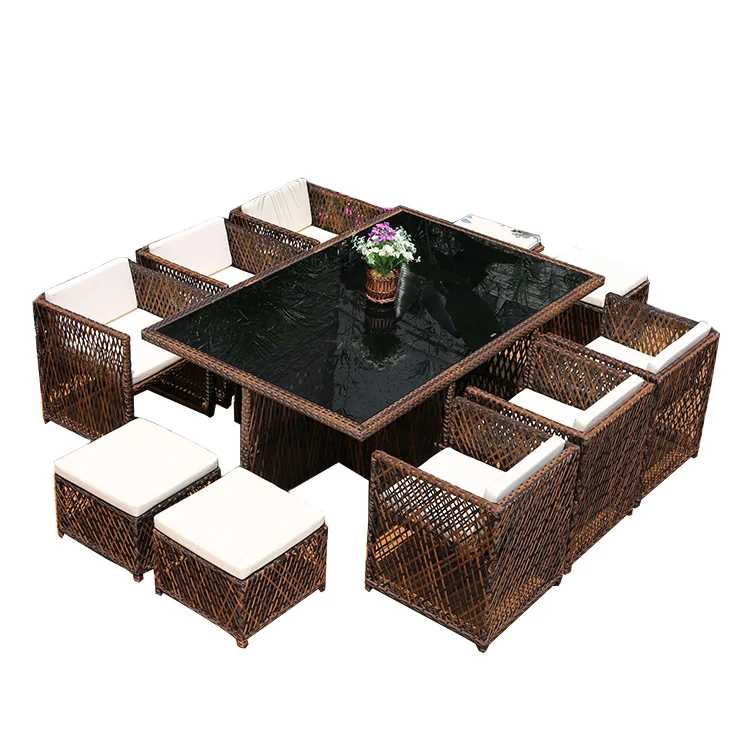 Outdoor Modern Furniture Space-saving Synthetic Rattan Dining Table and Chair
Outdoor Modern Furniture Space-saving Synthetic Rattan Dining Table and Chair