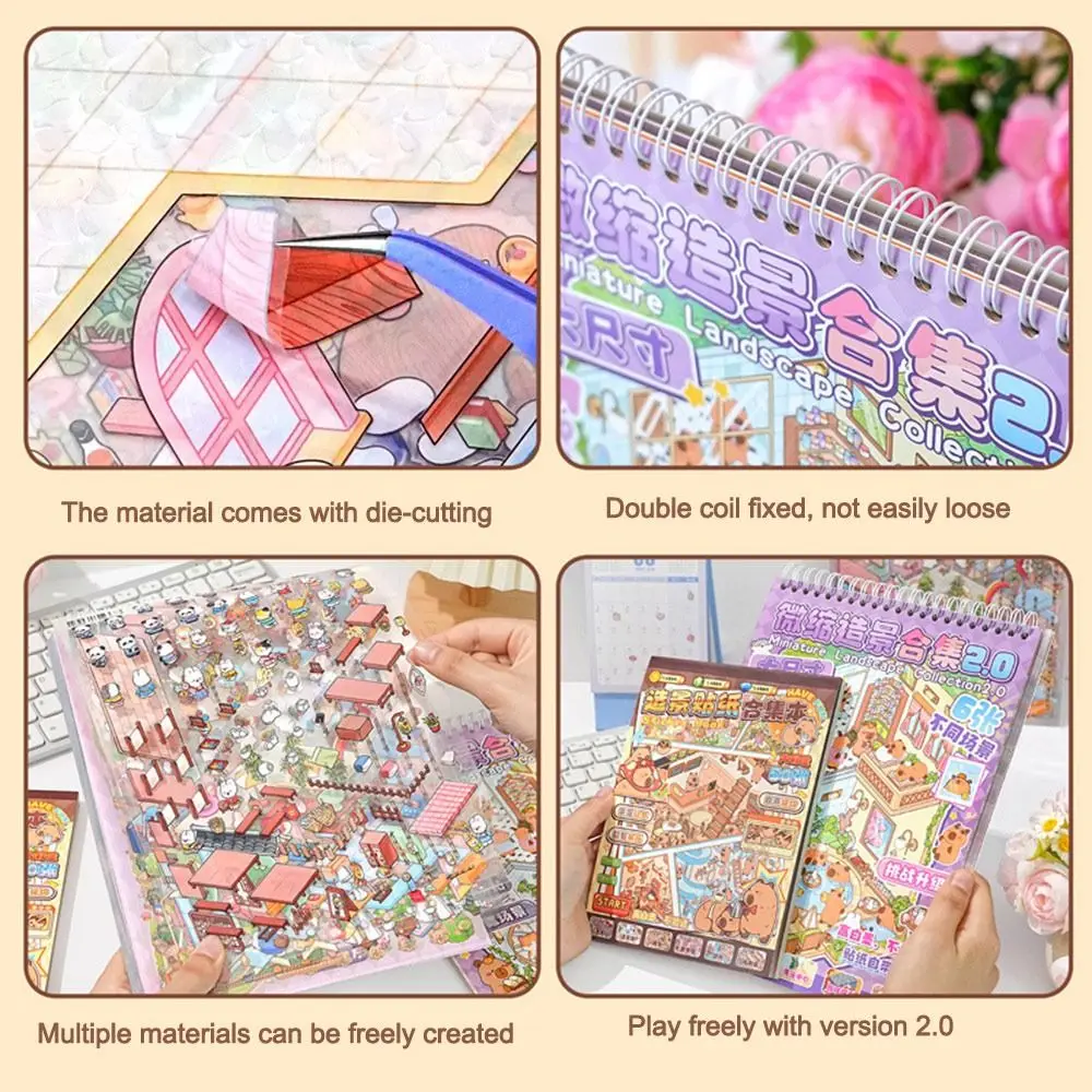 Capibara Miniature Scene Collection PET Decompression 3D Pocket Cabin Scene Stickers Visual Stacking 3D Landscape Sticker
Capibara Miniature Scene Collection PET Decompression 3D Pocket Cabin Scene Stickers Visual Stacking 3D Landscape Sticker