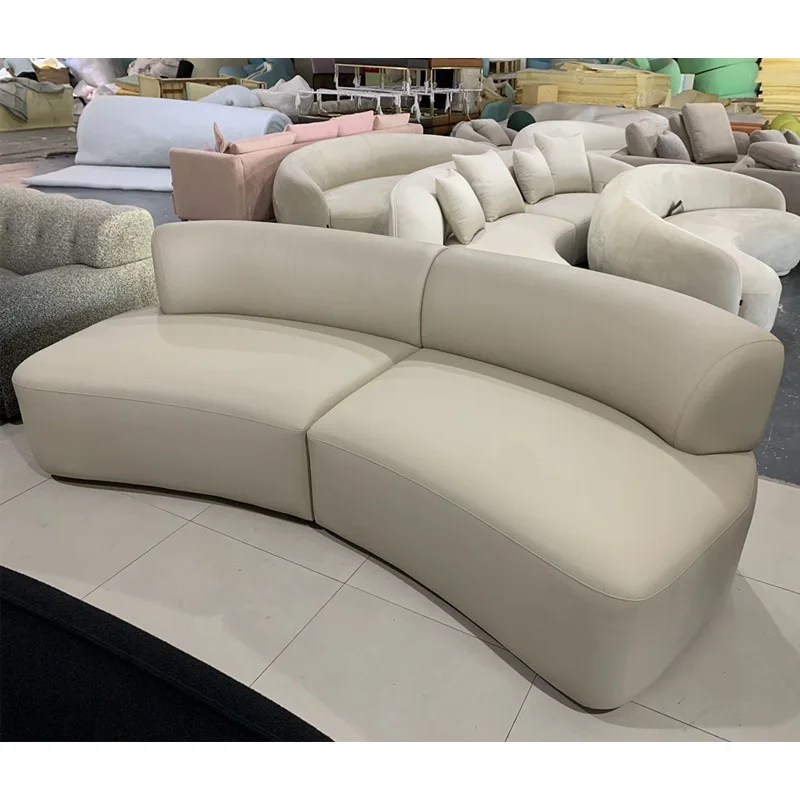 Modern simple special-shaped sofa creative living room large flat floor hotel furniture fabric curved sofa
Modern simple special-shaped sofa creative living room large flat floor hotel furniture fabric curved sofa