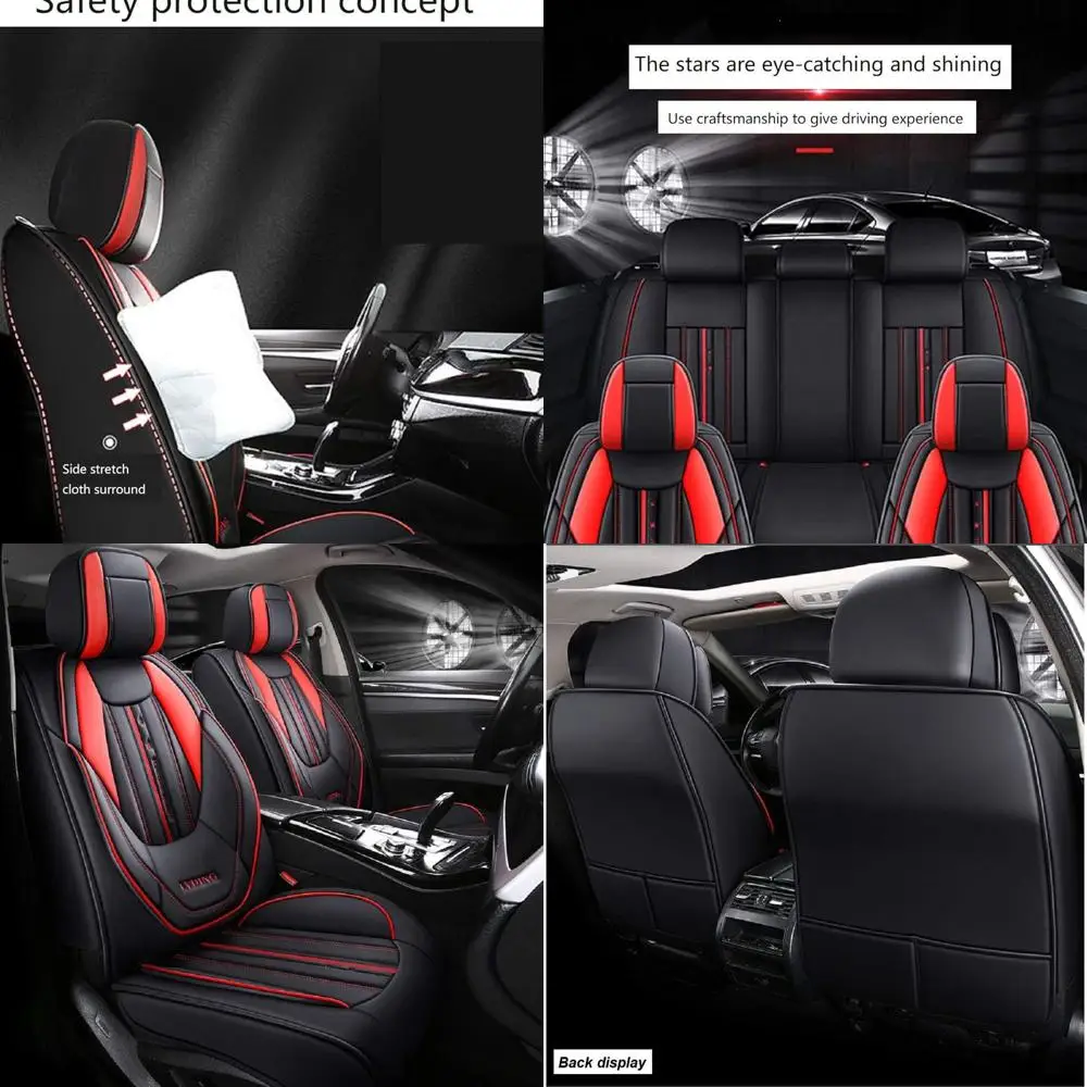 FTS Роскошные чехлы на автомобильные сиденья из искусственной кожи, полный комплект 5-местных сидений, универсальный (черный/красный)
FTS Роскошные чехлы на автомобильные сиденья из искусственной кожи, полный комплект 5-местных сидений, универсальный (черный/красный)