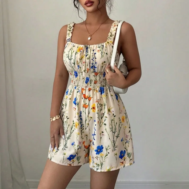 Rompers for Women 2026 New Summer Slim Spaghetti Strap Women Romper Lace-up Print Romper Women Rompers Womens Jumpsuit Q5324
Rompers for Women 2026 New Summer Slim Spaghetti Strap Women Romper Lace-up Print Romper Women Rompers Womens Jumpsuit Q5324