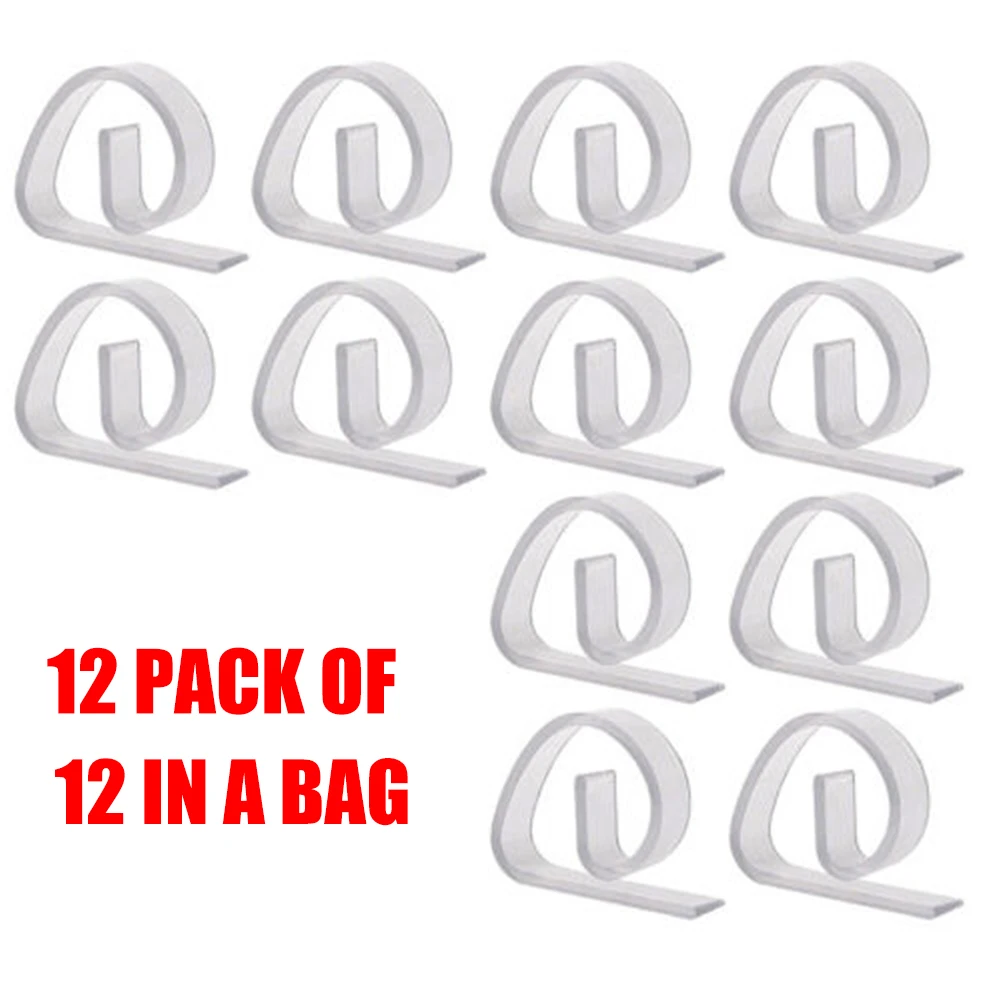 12pcs Table Cloth Clips Holder Clear Durable Tablecloth Cover Plastic Clip Grips Skirt Fixing Clip For Outdoor Party Camping
12pcs Table Cloth Clips Holder Clear Durable Tablecloth Cover Plastic Clip Grips Skirt Fixing Clip For Outdoor Party Camping