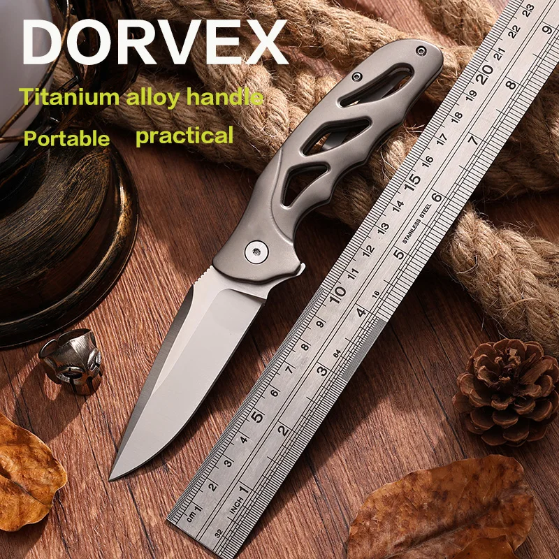 DORVEX folding knife D2 steel blade high hardness bearing Titanium alloy handle Outdoor Camping Portable Portable EDC Tool
DORVEX folding knife D2 steel blade high hardness bearing Titanium alloy handle Outdoor Camping Portable Portable EDC Tool