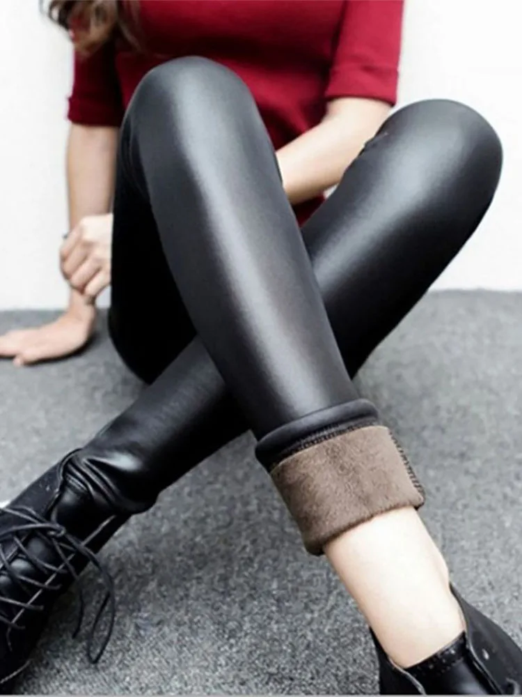 Ladies Winter Warm Thick Velvet Faux Leather Leggings Gothic Legging Pants Rock Slim Skinny Pencil Pants For Women
Ladies Winter Warm Thick Velvet Faux Leather Leggings Gothic Legging Pants Rock Slim Skinny Pencil Pants For Women