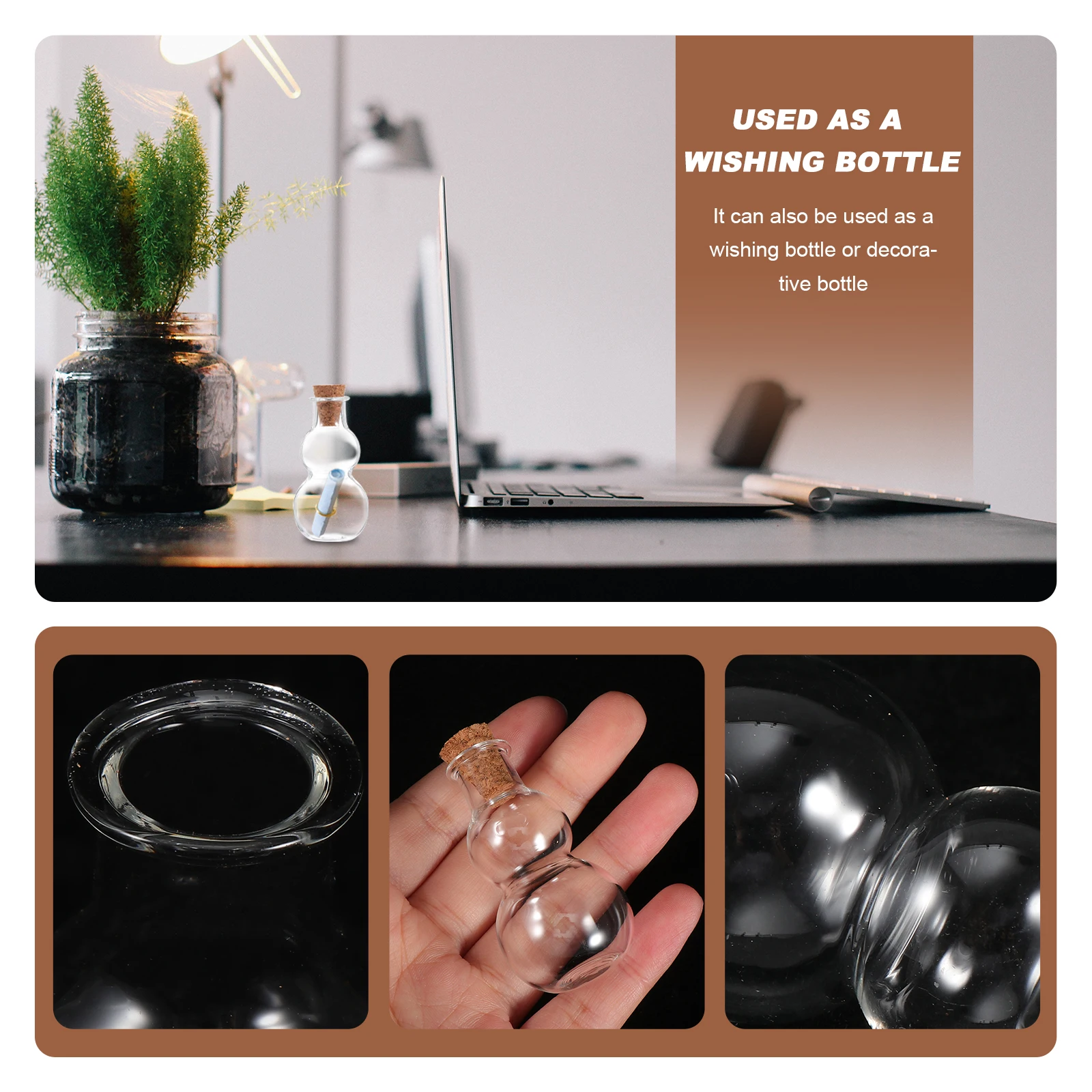 3Pcs Gourd Shape Glass Jars Corked Wishing Bottles DIY Decorative Containers for Bedrooms Kitchens Living Rooms
3Pcs Gourd Shape Glass Jars Corked Wishing Bottles DIY Decorative Containers for Bedrooms Kitchens Living Rooms