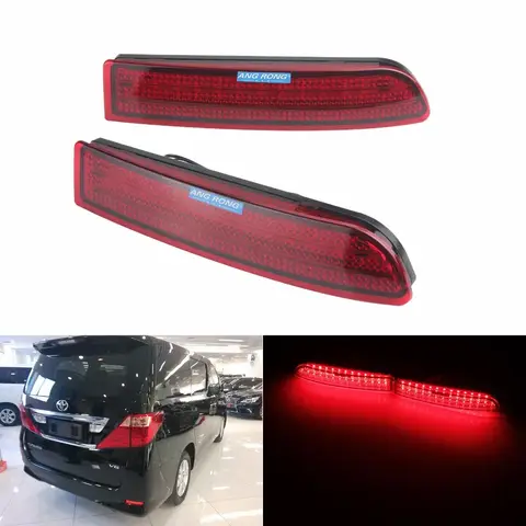 ANGRONG 2x Red Rear Bumper Reflector LED Brake Stop Light For Toyota Alphard MK I RAV4 ( Vanguard / ACA33W )