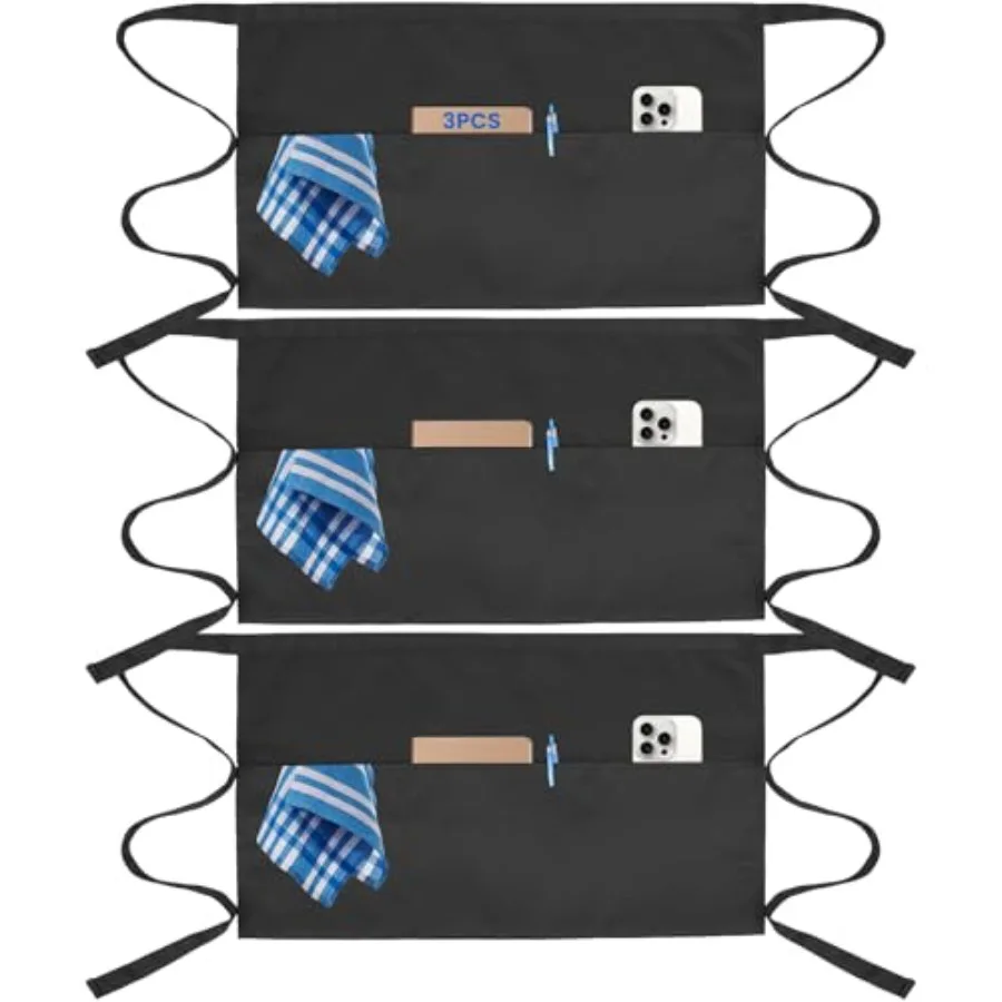 3 Pcs Server Apron with 3 Pockets aprons for women with pockets waterproof apron with waitress apron aprons for men black apron
3 Pcs Server Apron with 3 Pockets aprons for women with pockets waterproof apron with waitress apron aprons for men black apron