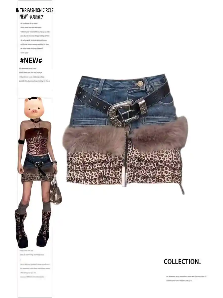 Women's A-line Leopard Print Skirt Vintage 90s Aesthetic Y2k Cargo Skirt Harajuku Korean Jeans Skirt Emo 2000s Clothes Summer
Women's A-line Leopard Print Skirt Vintage 90s Aesthetic Y2k Cargo Skirt Harajuku Korean Jeans Skirt Emo 2000s Clothes Summer