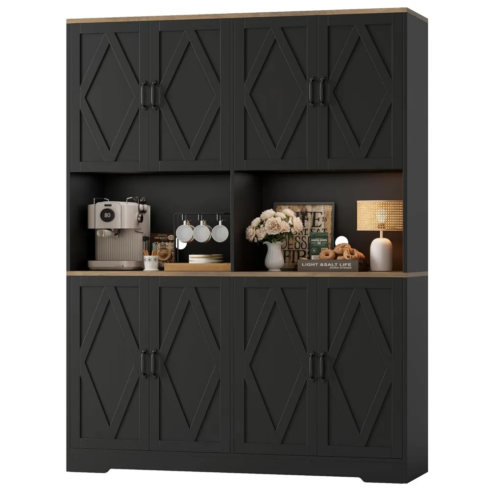 71" Tall Pantry Cabinet, 55" Wide Kitchen Pantry Storage Cabinet, Large Kitchen Hutch with 2 Microwave Stands
71" Tall Pantry Cabinet, 55" Wide Kitchen Pantry Storage Cabinet, Large Kitchen Hutch with 2 Microwave Stands