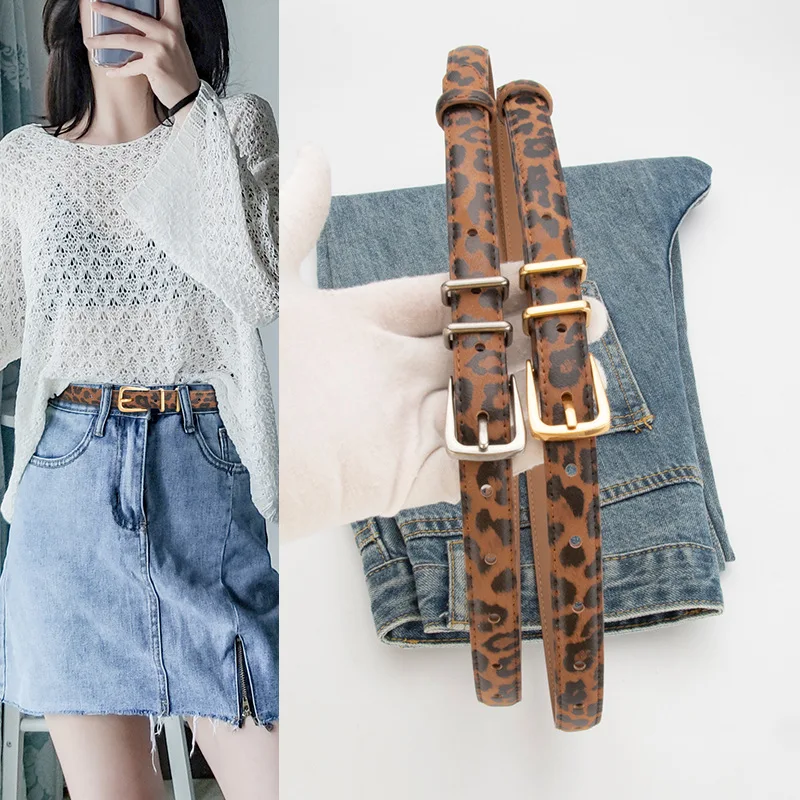 Женский ремень из натуральной кожи с леопардовым принтом, ретро-пряжка из сплава, универсальный модный аксессуар для джинсов, тонкий женский ремень
Женский ремень из натуральной кожи с леопардовым принтом, ретро-пряжка из сплава, универсальный модный аксессуар для джинсов, тонкий женский ремень