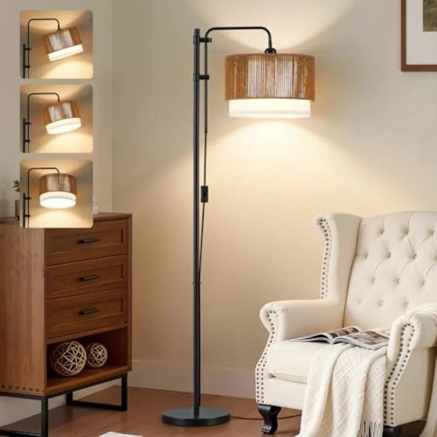 Rattan Floor Lamps for Living Room Boho Farmhouse Arc Standing Lamp with Rattan and Fabric Shades Adjustable Height Tall Lamp f
Rattan Floor Lamps for Living Room Boho Farmhouse Arc Standing Lamp with Rattan and Fabric Shades Adjustable Height Tall Lamp f