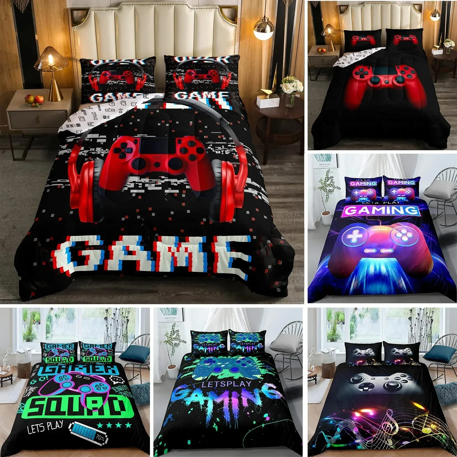 Gaming Bedding Set Game Bed Cover 135 For Adults Kids Soft Microfiber Modern Gamepad Duvet Cover Decorative With Pillowcase
Gaming Bedding Set Game Bed Cover 135 For Adults Kids Soft Microfiber Modern Gamepad Duvet Cover Decorative With Pillowcase