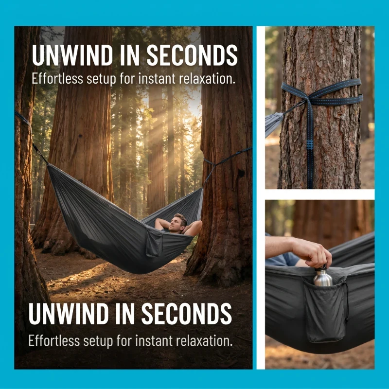Multi-purpose Household Anti-tear Camping Hammock 270x140cm Lightweight Portable With Tree Straps & Bag Indoor & Outdoor Use
Multi-purpose Household Anti-tear Camping Hammock 270x140cm Lightweight Portable With Tree Straps & Bag Indoor & Outdoor Use