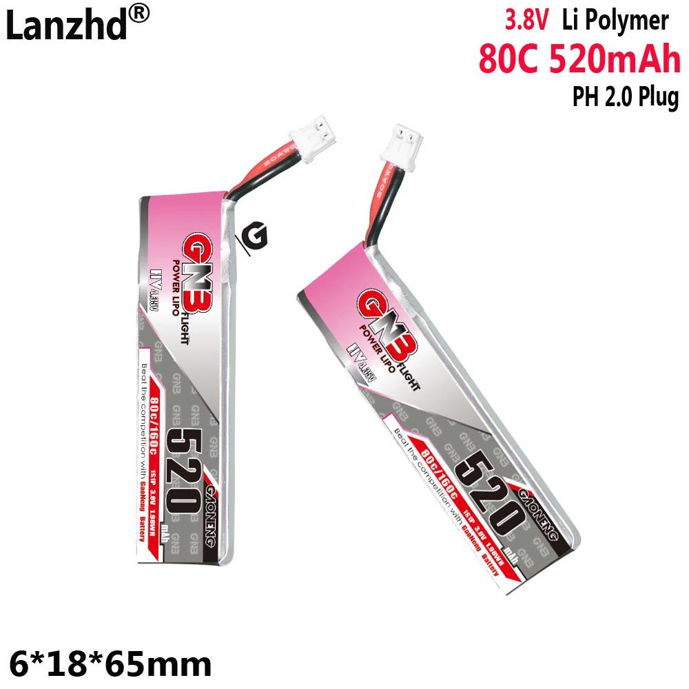 520mAh 3.8V 80C high-rate lithium battery For HV indoor remote control drone model aircraft FPV Toy car Drone batteries 
520mAh 3.8V 80C high-rate lithium battery For HV indoor remote control drone model aircraft FPV Toy car Drone batteries