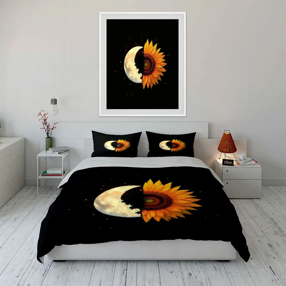 "Sunflower Moon Art Decor Set" Bedding Set with 1 Duvet Cover 2 Pillowcases Single Double King Queen, Gift
"Sunflower Moon Art Decor Set" Bedding Set with 1 Duvet Cover 2 Pillowcases Single Double King Queen, Gift