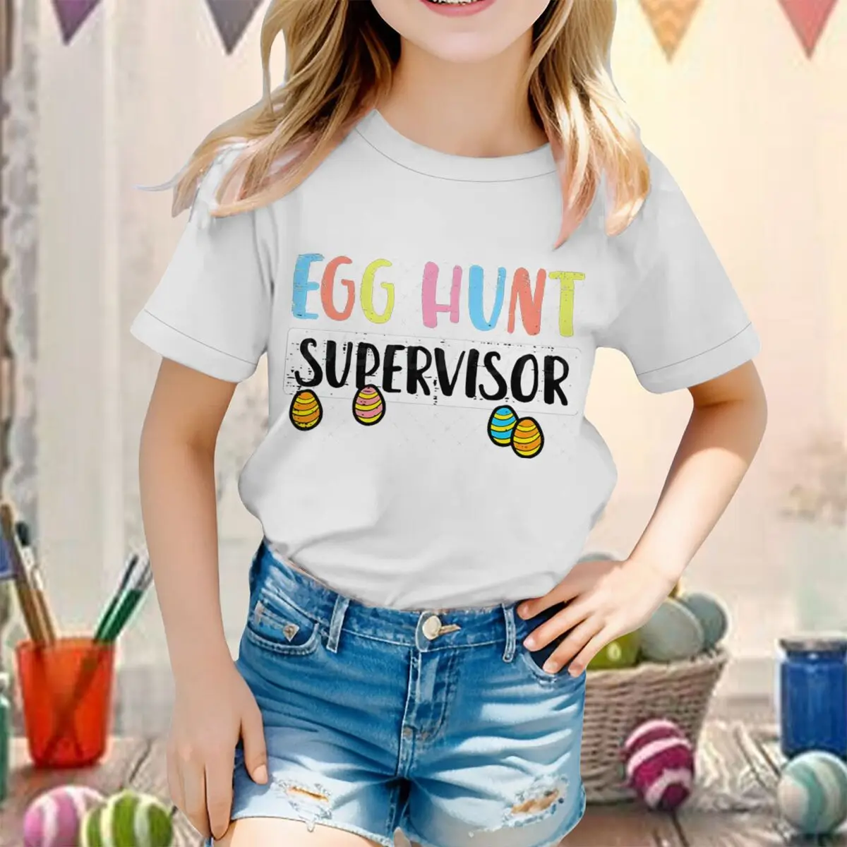 Kids Easter Egg Hunt Supervisor T-shirt Easter Party Clothes Child Girl Boy Funny Colorful Letter Egg Print Short Sleeve Top
Kids Easter Egg Hunt Supervisor T-shirt Easter Party Clothes Child Girl Boy Funny Colorful Letter Egg Print Short Sleeve Top