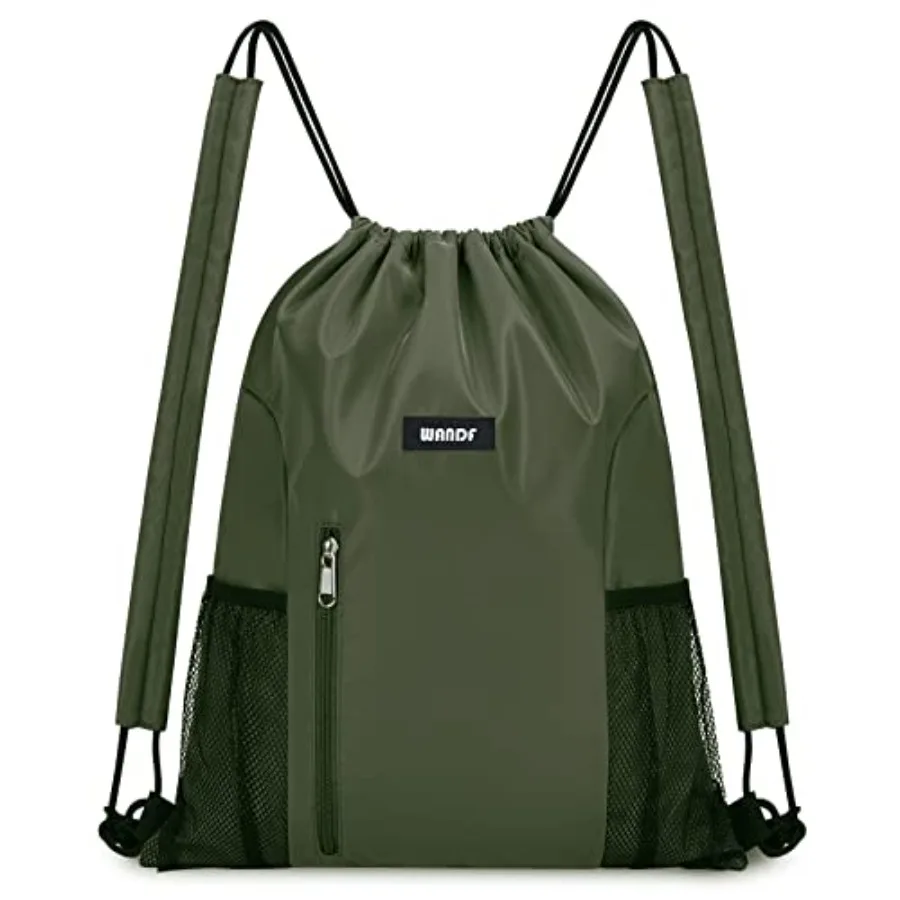 Drawstring Backpack with Shoulder Pad Sports Gym Backpack with Mesh Pocket String Bag for Women Men Dark green
Drawstring Backpack with Shoulder Pad Sports Gym Backpack with Mesh Pocket String Bag for Women Men Dark green