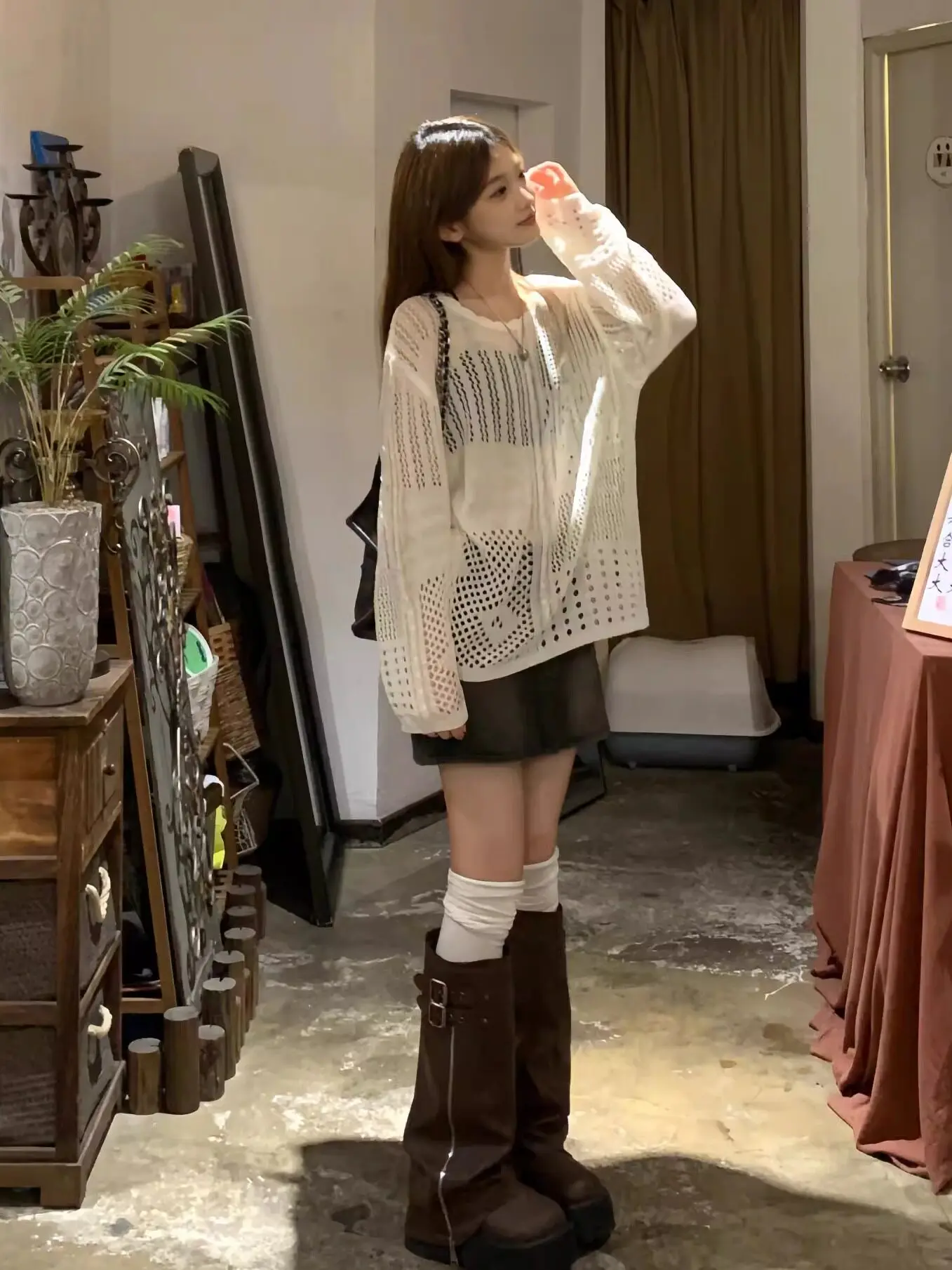 Ladies' Loose Fit Long Sve round Ne Knitted Hollow out Top Thin Summer Spring Sun Protection Outerwear T-irt Casual Sle
Ladies' Loose Fit Long Sve round Ne Knitted Hollow out Top Thin Summer Spring Sun Protection Outerwear T-irt Casual Sle