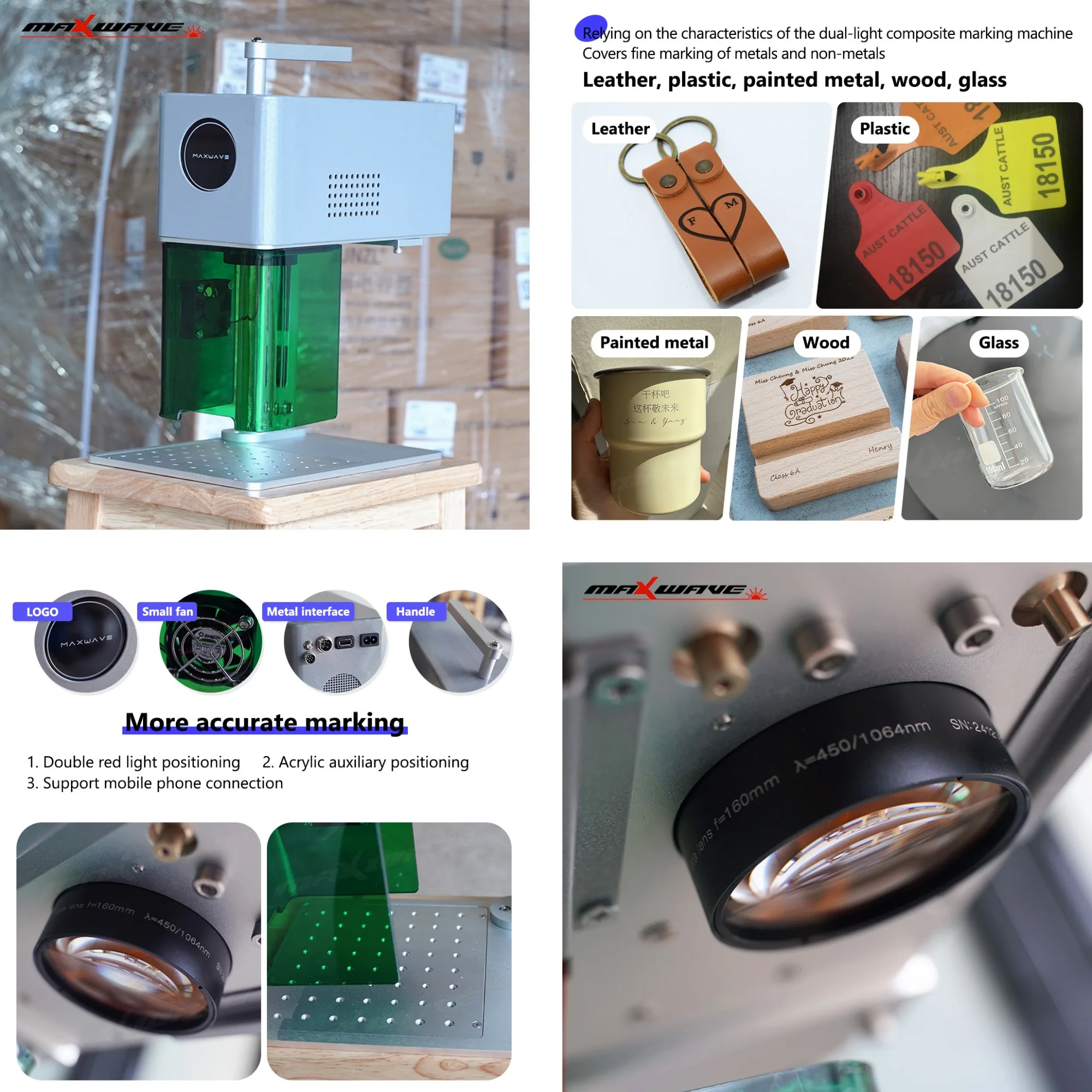 Dual Wavelength Laser Engraver for Universal MaterialsMetal Wood Bamboo Leather Paper Jewelry RingsPortable & Desktop Applicator
Dual Wavelength Laser Engraver for Universal MaterialsMetal Wood Bamboo Leather Paper Jewelry RingsPortable & Desktop Applicator