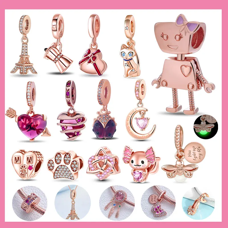 925 Sterling Silver Real Rose Gold Pink Octopus Summer Turtle Heart Dangle Charm Fit Original Bracelet Necklaces Bracelet Girl
925 Sterling Silver Real Rose Gold Pink Octopus Summer Turtle Heart Dangle Charm Fit Original Bracelet Necklaces Bracelet Girl
