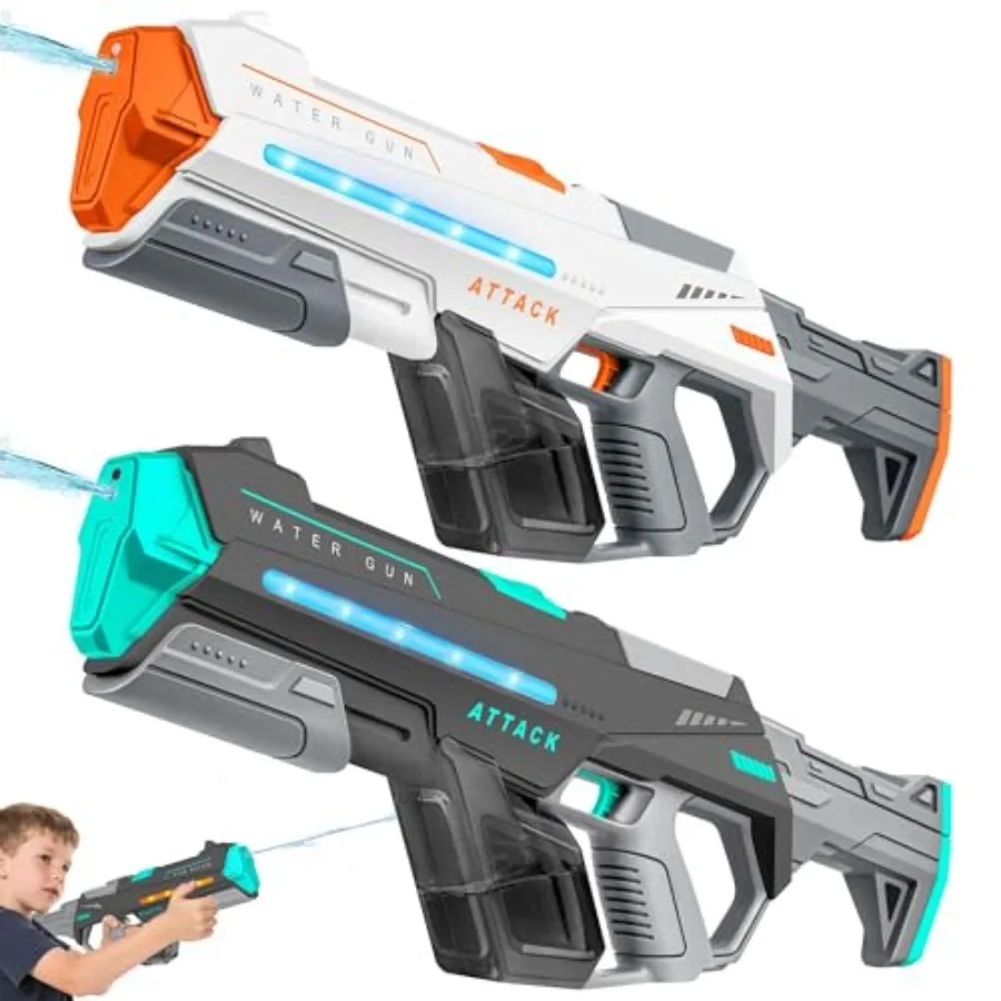 Outdoor electric water guns for summer pool, beach, and party use; ABS plastic; blue and yellow; 28-32FT range, light-up featur
Outdoor electric water guns for summer pool, beach, and party use; ABS plastic; blue and yellow; 28-32FT range, light-up featur