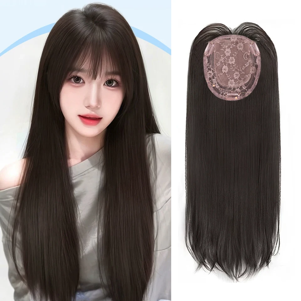 Long Straight Layered Hair Wig Clip in Hair Extensions Synthetic Natural Fluffy Head Top Fake Hair Piece with Bang Clip
Long Straight Layered Hair Wig Clip in Hair Extensions Synthetic Natural Fluffy Head Top Fake Hair Piece with Bang Clip