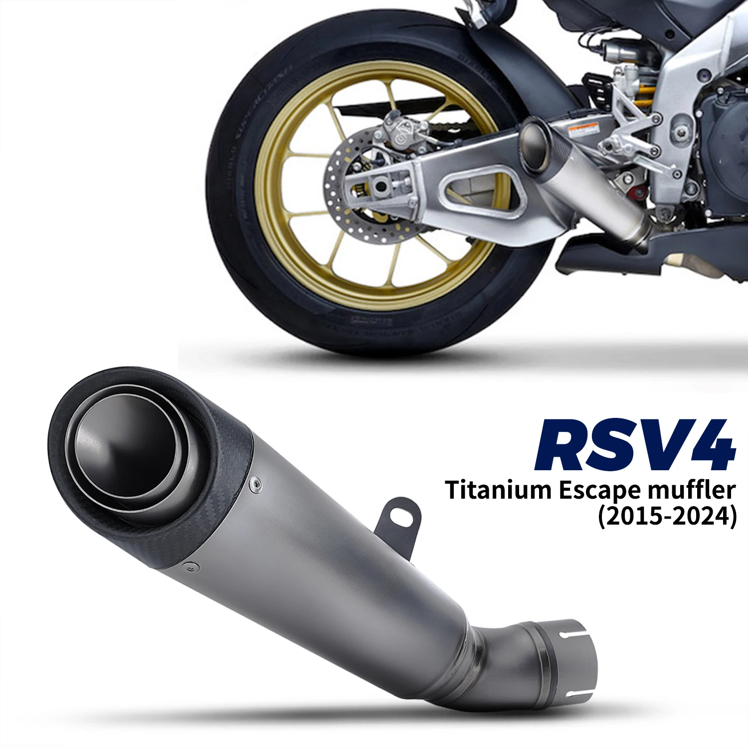 Slip-on Motorcycle Titanium Exhaust carbon Muffler Mid Link Pipe for RSV4 1100/Factory Tuono V4 1100/Factory 2015-2024
Slip-on Motorcycle Titanium Exhaust carbon Muffler Mid Link Pipe for RSV4 1100/Factory Tuono V4 1100/Factory 2015-2024