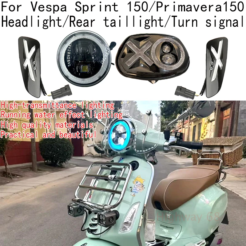 For Vespa Primavera150 headlight taillight Vespa Sprint 150 turn signal Vespa150 high-transparency lighting running water lamp
For Vespa Primavera150 headlight taillight Vespa Sprint 150 turn signal Vespa150 high-transparency lighting running water lamp