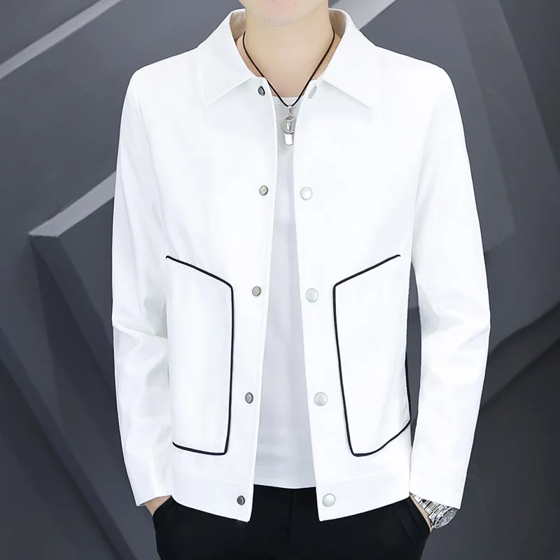 Мужская модная весенне-осенняя куртка: трендовая, легкая, люксовая рабочая одежда, полиэстер, однотонная, с отложным воротником, на одной пуговице
Мужская модная весенне-осенняя куртка: трендовая, легкая, люксовая рабочая одежда, полиэстер, однотонная, с отложным воротником, на одной пуговице