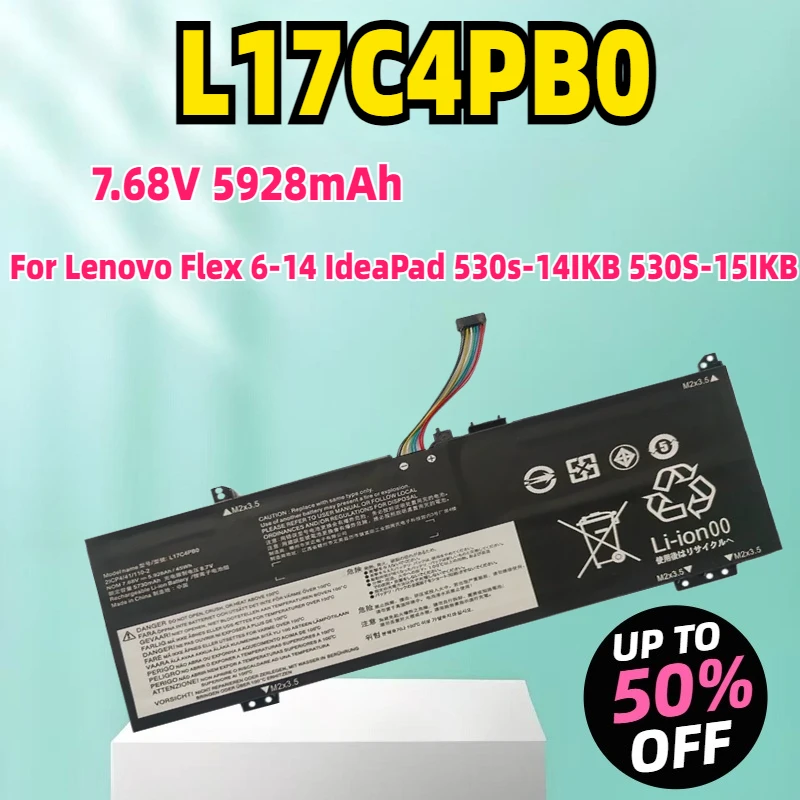 Новый аккумулятор для ноутбука Lenovo Flex 6-14 IdeaPad 530s-14IKB 530S-15IKB 7,68 В 45 Втч L17C4PB0 L17M4PB0 L17M4PB2 L17C4PB2
Новый аккумулятор для ноутбука Lenovo Flex 6-14 IdeaPad 530s-14IKB 530S-15IKB 7,68 В 45 Втч L17C4PB0 L17M4PB0 L17M4PB2 L17C4PB2
