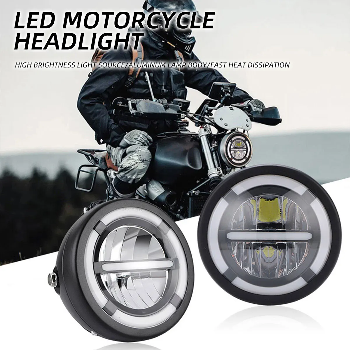 7 Inch Universal Led Car Motorcycle Headlight DRL Headlamp For Harley BMW Yamha Honda 7.5" Headlights Bracket Retro Bucket
7 Inch Universal Led Car Motorcycle Headlight DRL Headlamp For Harley BMW Yamha Honda 7.5" Headlights Bracket Retro Bucket