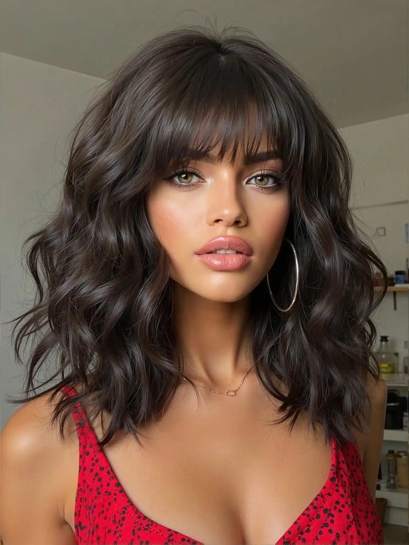 Free Shipping on Orders Over $2914 Inch Short Wavy Wig With Bangs, Ombre Brown. This Adorable Short Hairstyle Is Natural-Looking And Made Of Heat-Resistant Synthetic Fiber, Suitable For Daily Wear And Party Attendance.
Free Shipping on Orders Over $2914 Inch Short Wavy Wig With Bangs, Ombre Brown. This Adorable Short Hairstyle Is Natural-Looking And Made Of Heat-Resistant Synthetic Fiber, Suitable For Daily Wear And Party Attendance.