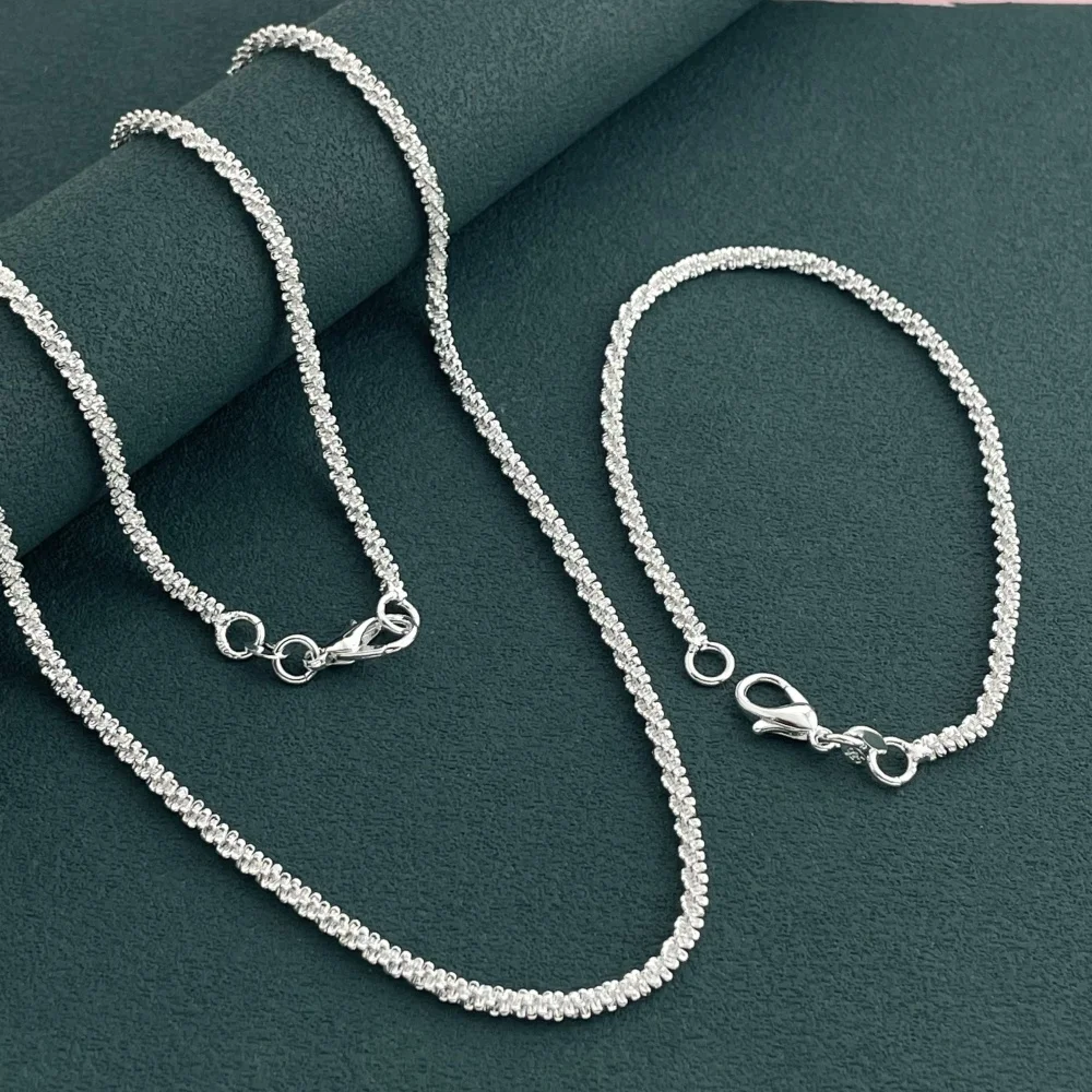 925 Sterling Silver 2mm Side Chain Necklace Set 7.5-32 Inch for Women Men Fashion Wedding Jewelry
925 Sterling Silver 2mm Side Chain Necklace Set 7.5-32 Inch for Women Men Fashion Wedding Jewelry