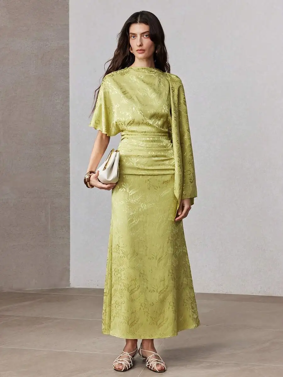 Jacquard Asymmetric Shoulder Fitted Mid-Length Dress Spring
Jacquard Asymmetric Shoulder Fitted Mid-Length Dress Spring